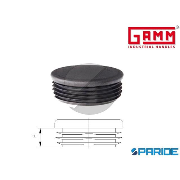 TAPPO ALETTATO TONDO DIAMETRO 102 NERO GAMM SP 2-4...