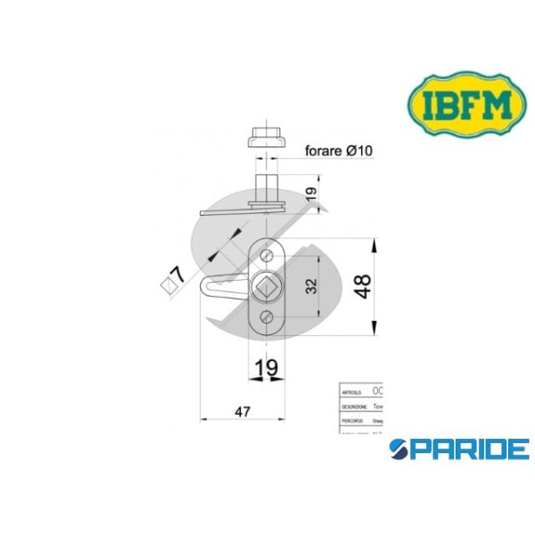 TAVELLINO PER SPORTELLI 921 INOX GAS METANO IBFM