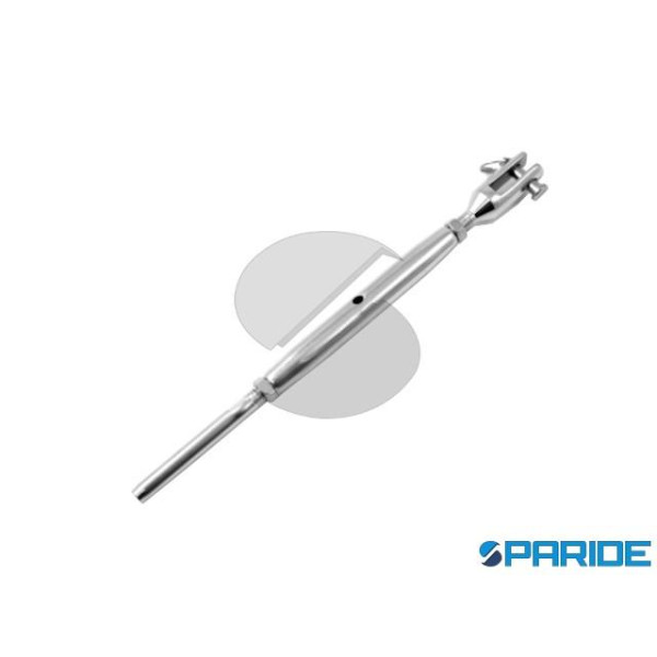 TENDITORE A TUBO FORCELLA M5 INOX TERMINALE A PRES...