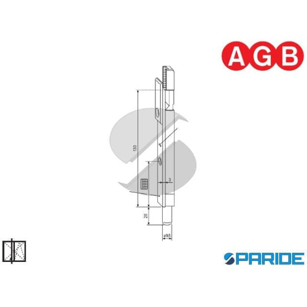 TERMINALE INFERIORE PER SICURTOP W016900001 PUNTALE AGB