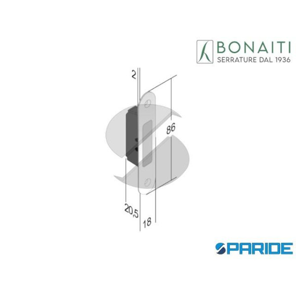 TIRANTE DI TRASCINAMENTO TR1 86X18 CROMO OPACO 4XT...