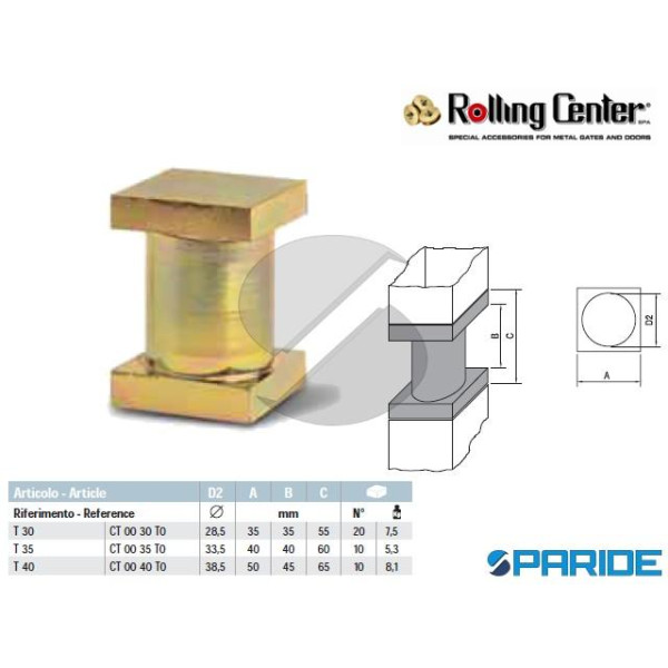 TRONCHETTO DI GIUNZIONE T40 MONTANTE ROLLING  CENTER