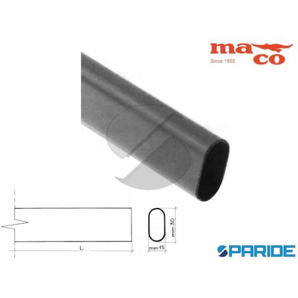 TUBO OVALE PER ARMADI 15X30 MM 3 MT CROMATO MACO