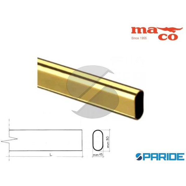 TUBO OVALE PER ARMADI 15X30 MM OTTONATO MACO