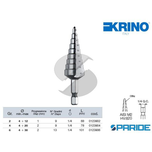 UTENSILE A GRADINI 1\4 4-30 01239 GR 6 HSS-G KRINO