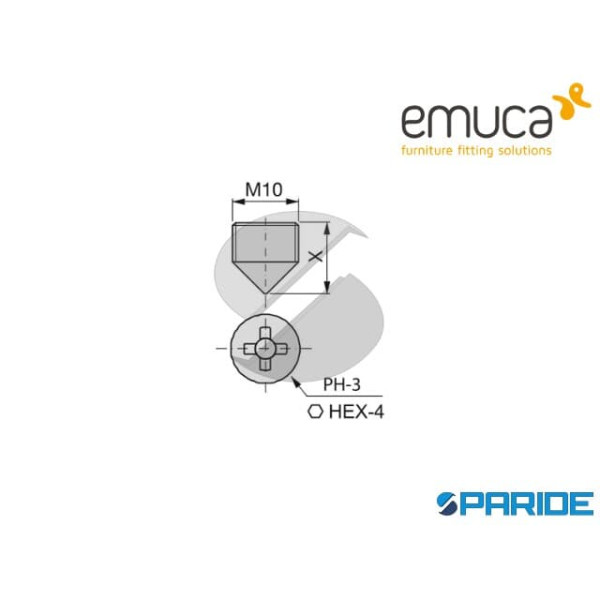VITE A CONO 12X10MA 8069305 ZAMA PER MOBILI EMUCA