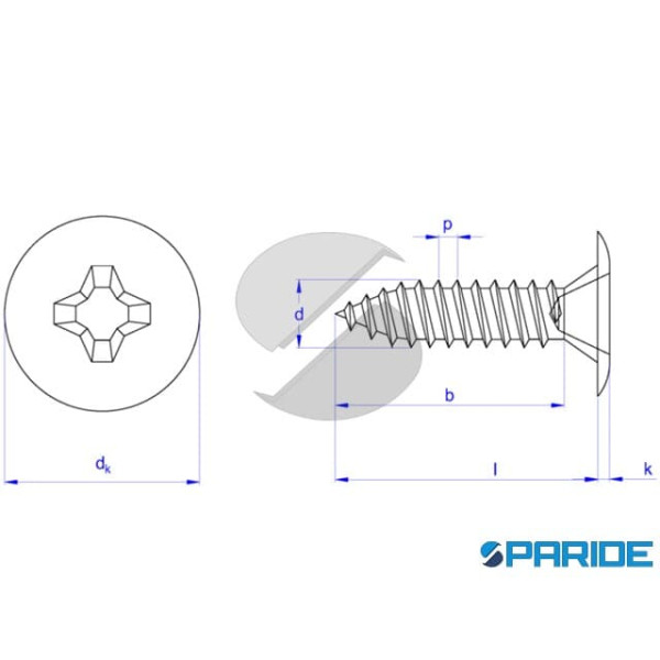 VITE AUTOFILETTANTE TPS EXTRA PIATTA 4,2X32 MM PH2 ACCIAIO INOX A2