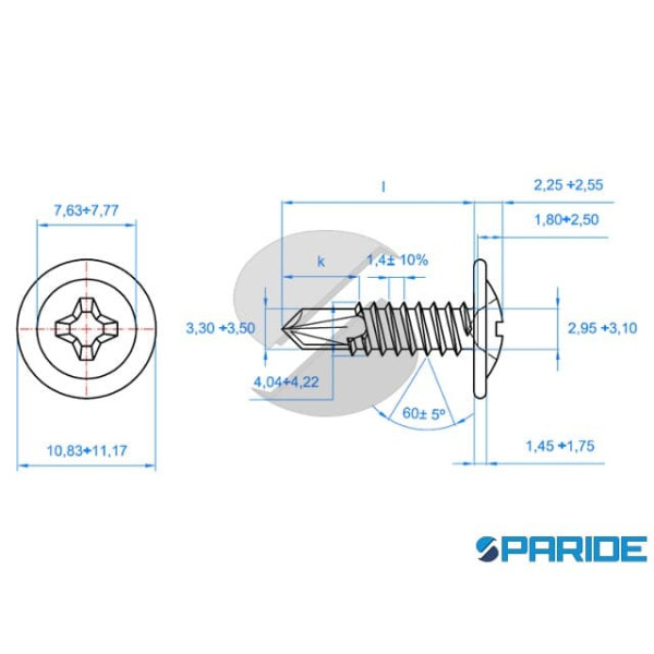 VITE AUTOPERFORANTE TB PIATTA 4,2X13 MM PH2 NERA PER PVC