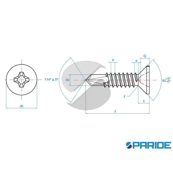 VITE AUTOPERFORANTE TPS 4,2X19 MM PH2 NERA PER PVC DIN 7504-P