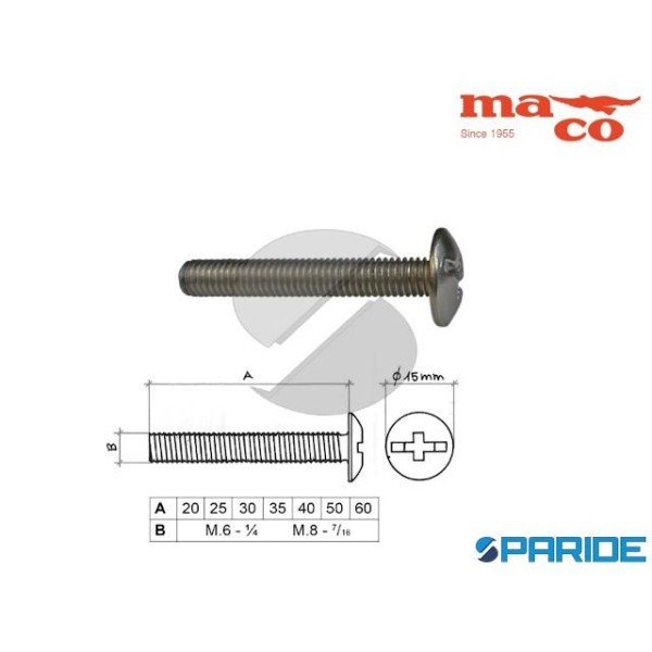 VITE TESTA COMBINATA M6X25 0460 ACCIAIO MACO