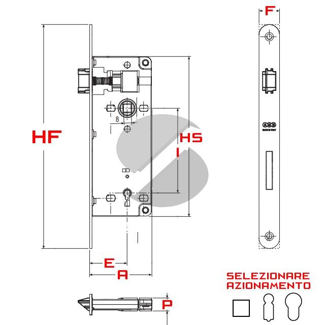 SERRATURA AGB PATENT E 50 F 18 GRANDE CROMO OPACO BORDO TONDO 