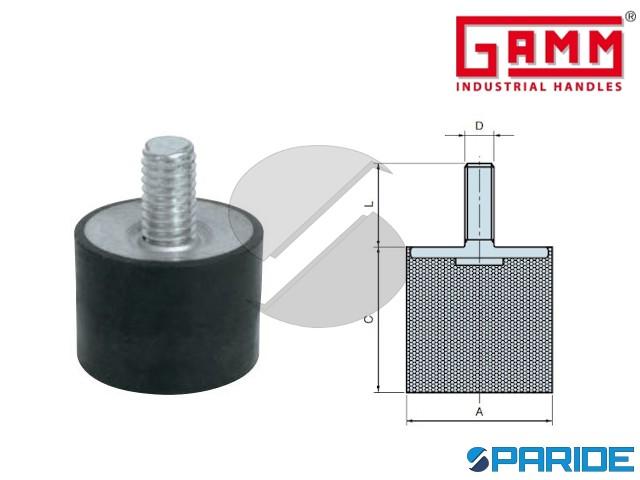 AERZETIX - Set Di 2 Pezzi - Piedini Gambe Tondi Antivibranti Isolanti - Filettatura M8 - 40mm H - Foto 13