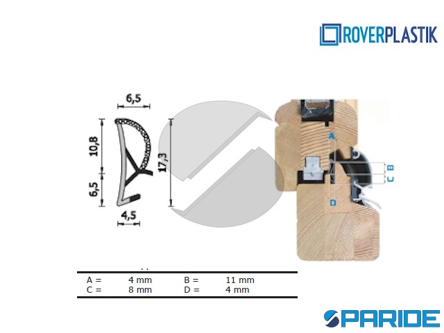 Profilo In Gomma EPDM 15x20 Mm - Guarnizione Quadrata Per Finestre E Porte, Vendita Al Metro - Foto 14