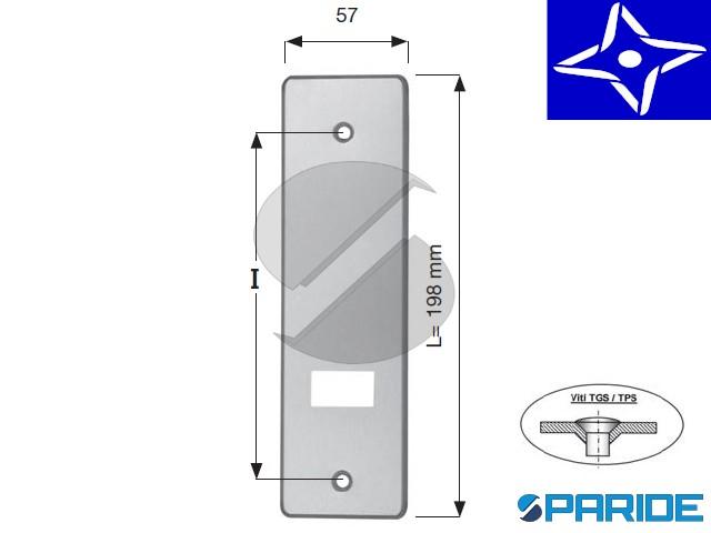 Placca Per Tapparella Con Interasse 165 Mm E Foro Per Pulsante Avvolgitore – Bianco, Alluminio 2,5 Mm, Made In Italy