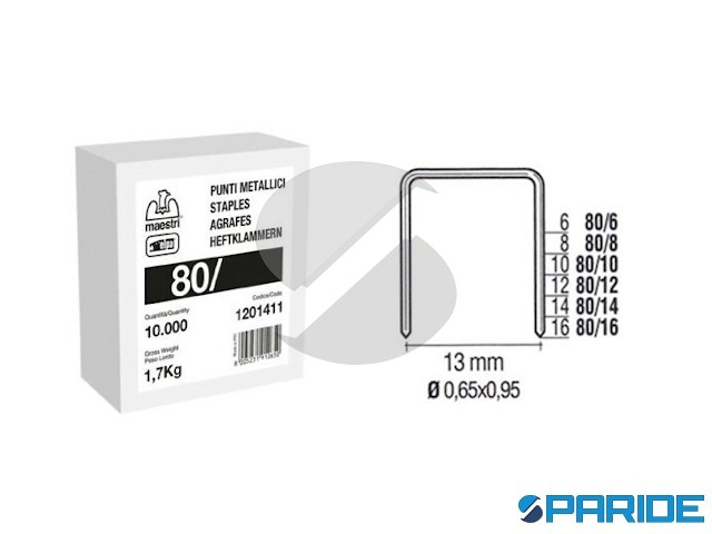 Punti Metallici FERVI Serie 90 - 5,7x19mm Per Pistole Puntatrici Pneumatiche (Confezione 2500pz)