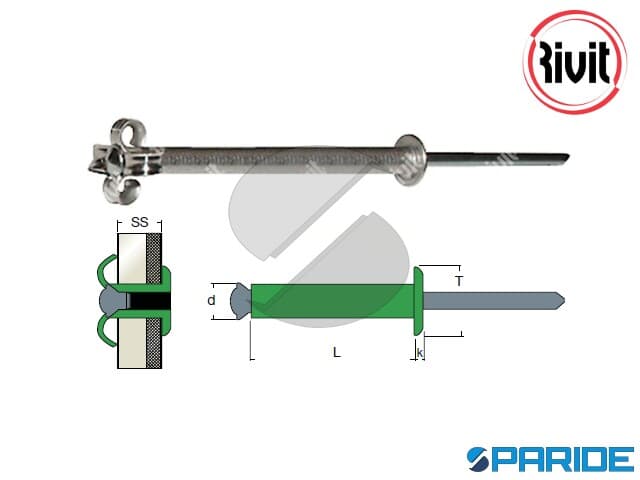 POP Rivetti In Acciaio Inox Testa Tonda, 1/8 X (0.188-0.250) Presa, Confezione Da 50, Albany County Fasteners
