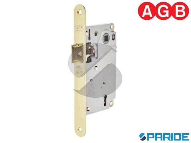 Serrure AGB Patent Grand Trou D'entrée 45 Mm Bord Carré, Cadre 8 Mm (laiton Brillant Peint