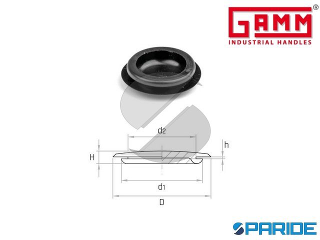 Tappo Foro Lamiera In Nylon 1 3/8'' | Per Spessore Pannello 1/8'' | Incassato A Pressione