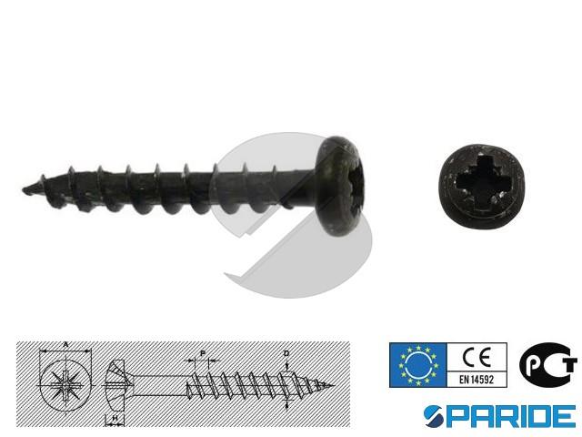 SKIR'CO 50 Viti Per Legno 2,5x20 Mm – Testa Svasata Torx, Filettatura Completa, Acciaio Zincato, Incluse Punta Cacciavite